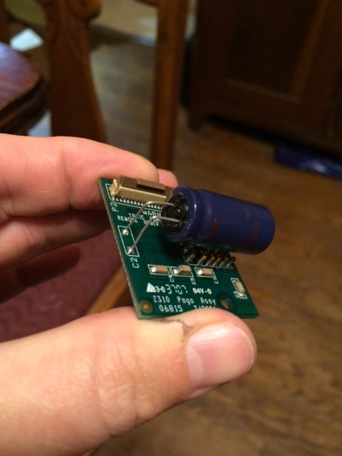 Pogo, showing 2200uf capacitor